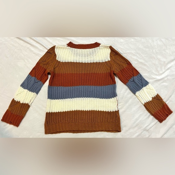 Hem & Thread Striped Multicolor Women's Fall Autumn Cozy Sweater Size Large - Picture 12 of 16